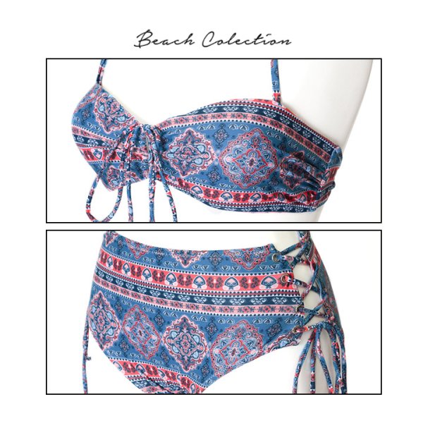画像11: 【即日発送】【水着セール】【水着】エスニック柄ホルタービキニ[YMT]