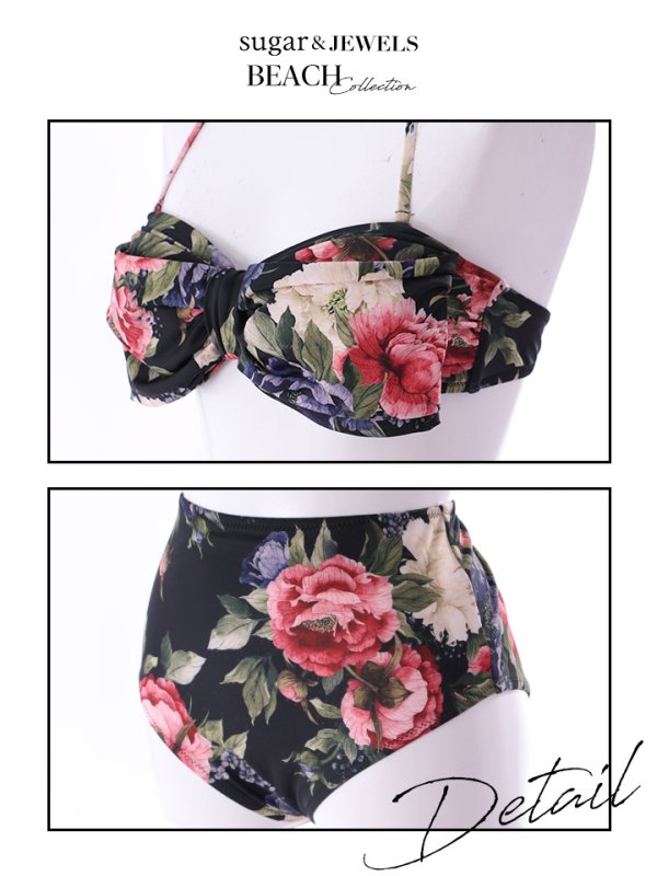 画像11: 【即日発送】【水着セール】【水着】フラワーホルターハイウエストビキニ[YMT]