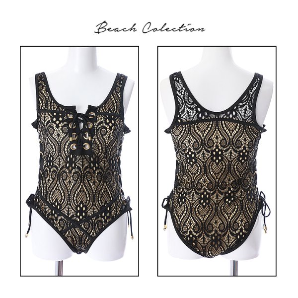 画像8: 【即日発送】【水着セール】【水着】レースアップワンピースビキニ[YMT]