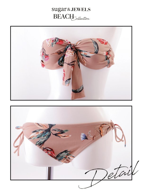 画像15: 【即日発送】【ビキニ】【水着】フロントリボンバンドゥフラワービキニ[YMT]