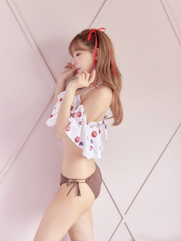画像11: 【即日発送】【ビキニ】【水着】フリルショルダーさくらんぼビキニ[YMT]