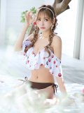 【ビキニ】【水着】フリルショルダーさくらんぼビキニ[YMT]