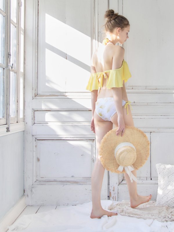 画像4: 【即日発送】【ビキニ】【水着】フリルショルダーフラワービキニ[YMT]