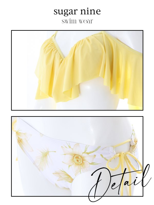 画像11: 【即日発送】【ビキニ】【水着】フリルショルダーフラワービキニ[YMT]