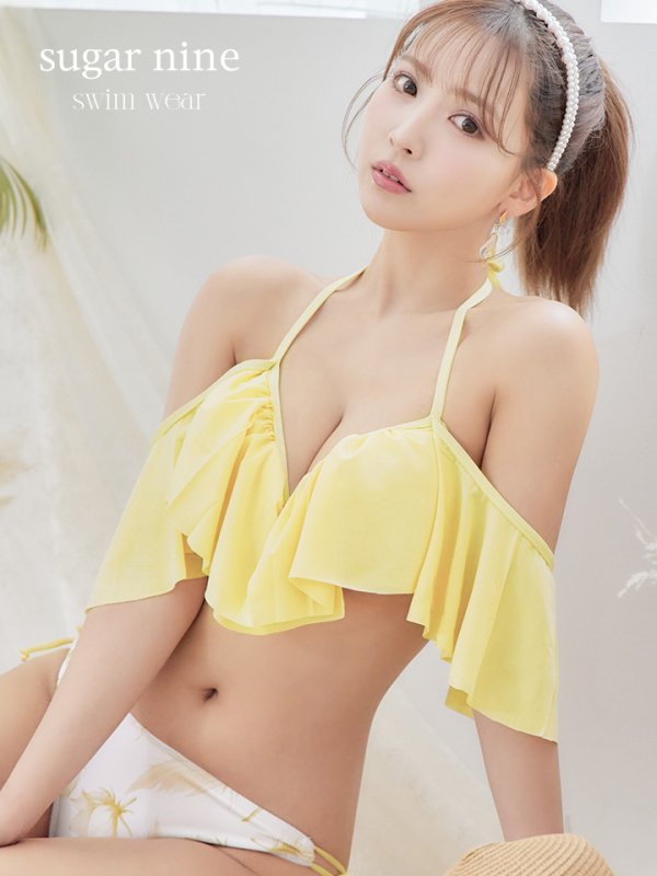 画像3: 【即日発送】【ビキニ】【水着】フリルショルダーフラワービキニ[FB01]