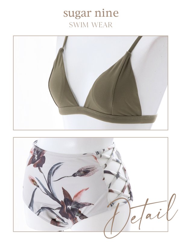画像11: 【即日発送】【水着セール】【ビキニ】【水着】ボタニカル柄ハイウエストビキニ[YMT]