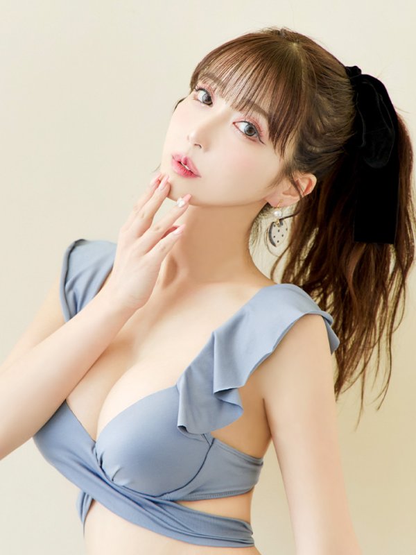 画像23: 【即日発送】【ビキニ】【水着】ショルダーフリルクロスビキニ/無地/シンプル[YMT]