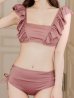 画像36: 【ビキニ】【水着】フリルショルダービキニ/ハイウエスト/無地/シンプル[YMT]