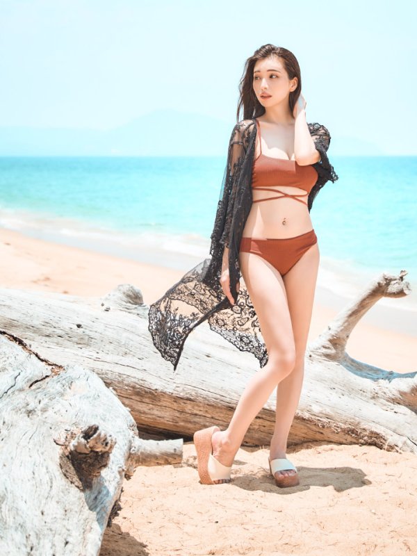 画像10: 【即日発送】【ビキニ】【水着】テラコッタ/ヘルシーホルタービキニ[YMT]