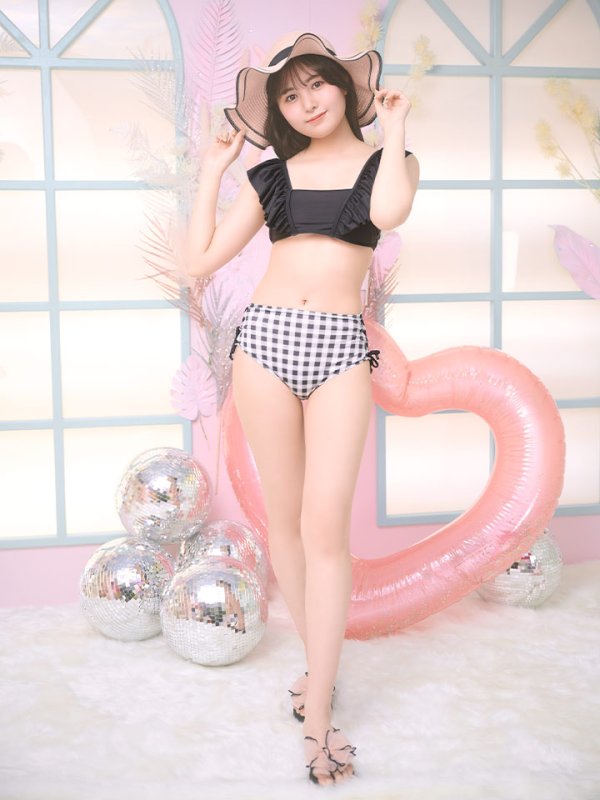 画像4: 【即日発送】【水着セール】【ビキニ】【水着】ギンガムフリルビキニ[YMT]