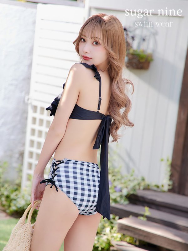 画像12: 【即日発送】【水着セール】【ビキニ】【水着】ギンガムフリルビキニ[YMT]