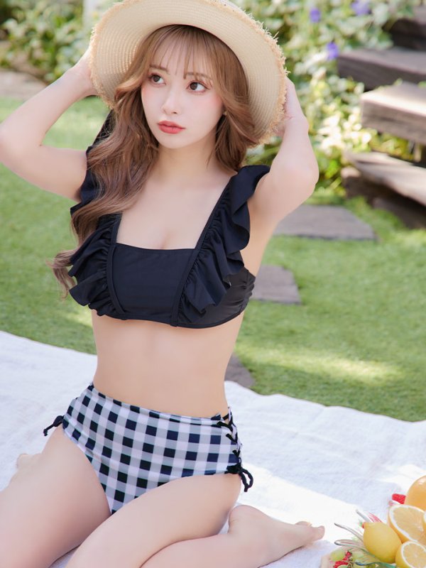 画像17: 【即日発送】【水着セール】【ビキニ】【水着】ギンガムフリルビキニ[YMT]