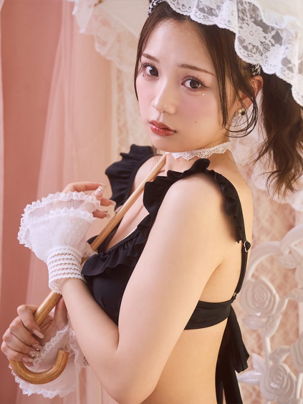 画像36: 【即日発送】【ビキニ】【水着】フリルカラー 千鳥格子柄 ビキニ 2点セット[YMT]