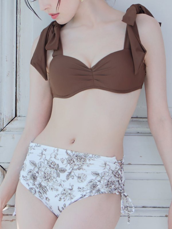 画像12: 【即日発送】【水着セール】【ビキニ】【水着】トワルドジュイ柄 / ショルダーリボンビキニ[YMT][M194-HS-23NN]