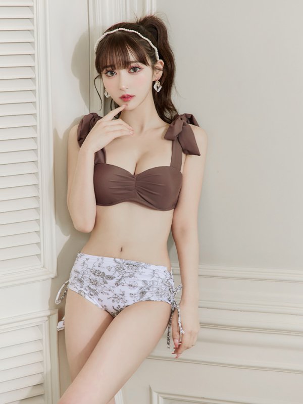 画像34: 【即日発送】【水着セール】【ビキニ】【水着】トワルドジュイ柄 / ショルダーリボンビキニ（MG-K018）[YMT]