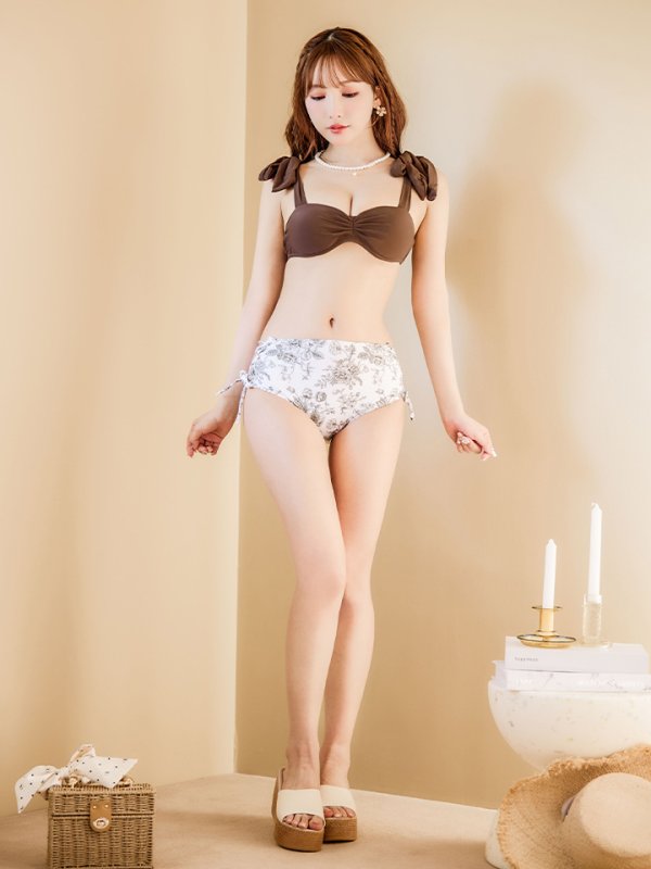 画像17: 【即日発送】【水着セール】【ビキニ】【水着】トワルドジュイ柄 / ショルダーリボンビキニ（MG-K018）[YMT]