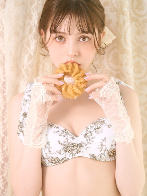 画像6: 【即日発送】【ビキニ】【水着】トワルドジュイ柄 / ショルダーリボンビキニ[YMT]