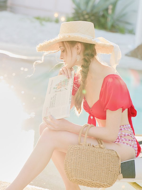 画像9: 【即日発送】【ビキニ】【水着】パフスリーブ2wayビキニ[YMT]