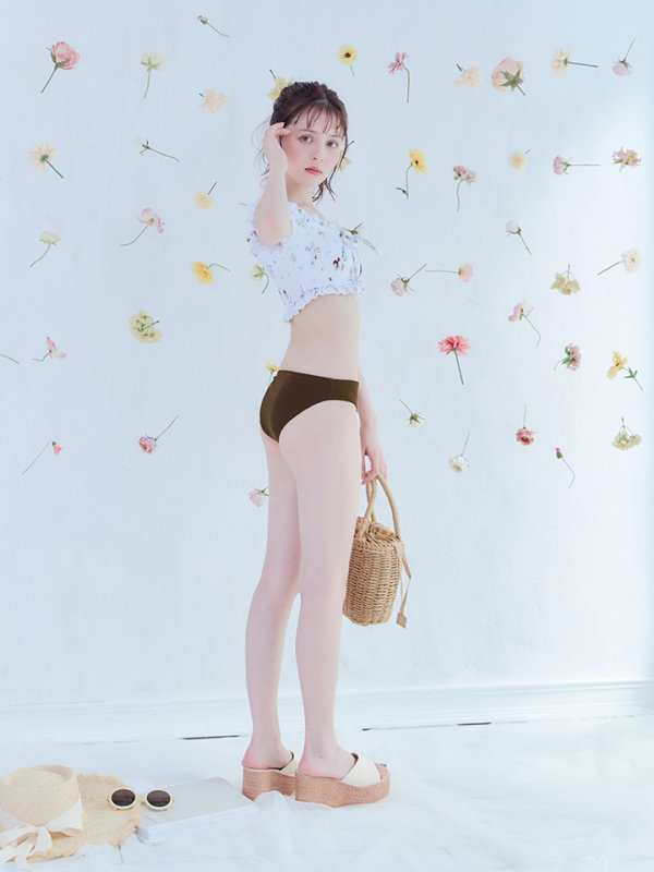 画像23: 【即日発送】【水着セール】【ビキニ】【水着】オフショルビキニ /花柄/シャーリング/ニット/2点セット[YMT]