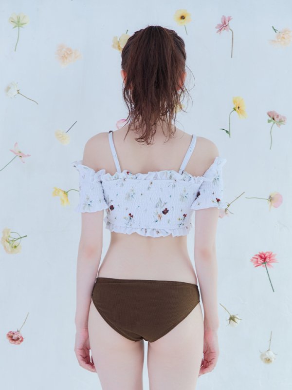 画像21: 【即日発送】【水着セール】【ビキニ】【水着】オフショルビキニ /花柄/シャーリング/ニット/2点セット[YMT]