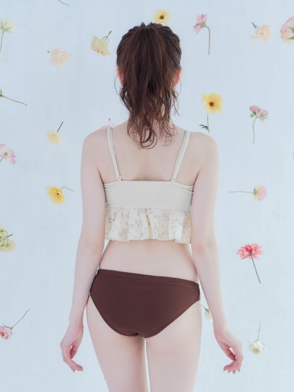 画像11: 【即日発送】【ビキニ】【水着】フリルレースビキニ /ベアトップ/ペプラム/2点セット[YMT]