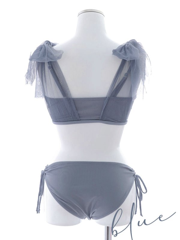 画像42: 【即日発送】【ビキニ】【水着】チュールリボン バストアップ ビキニ 2点セット[YMT]