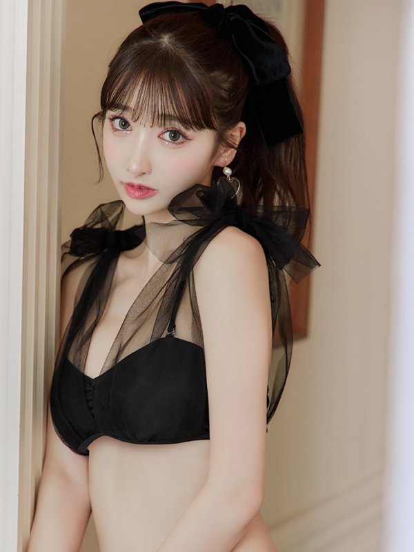 画像37: 【即日発送】【ビキニ】【水着】チュールリボン バストアップ ビキニ 2点セット[YMT]