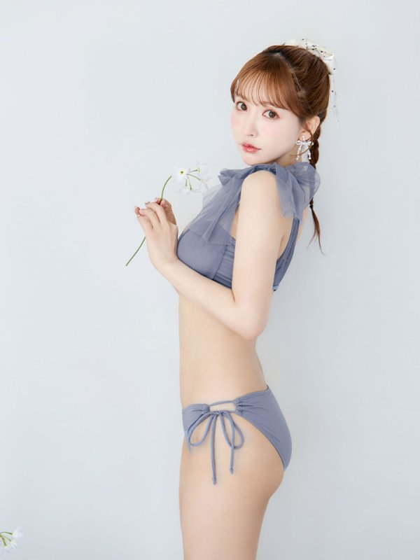 画像21: 【即日発送】【ビキニ】【水着】チュールリボン バストアップ ビキニ 2点セット[YMT]