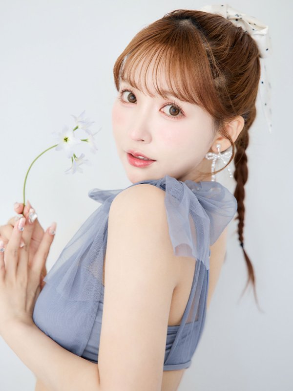 画像2: 【ビキニ】【水着】チュールリボン バストアップ ビキニ 2点セット[YMT]【一部予約 / 5月下旬-6月中旬発送予定】