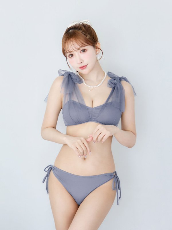 画像16: 【即日発送】【ビキニ】【水着】チュールリボン バストアップ ビキニ 2点セット[YMT]