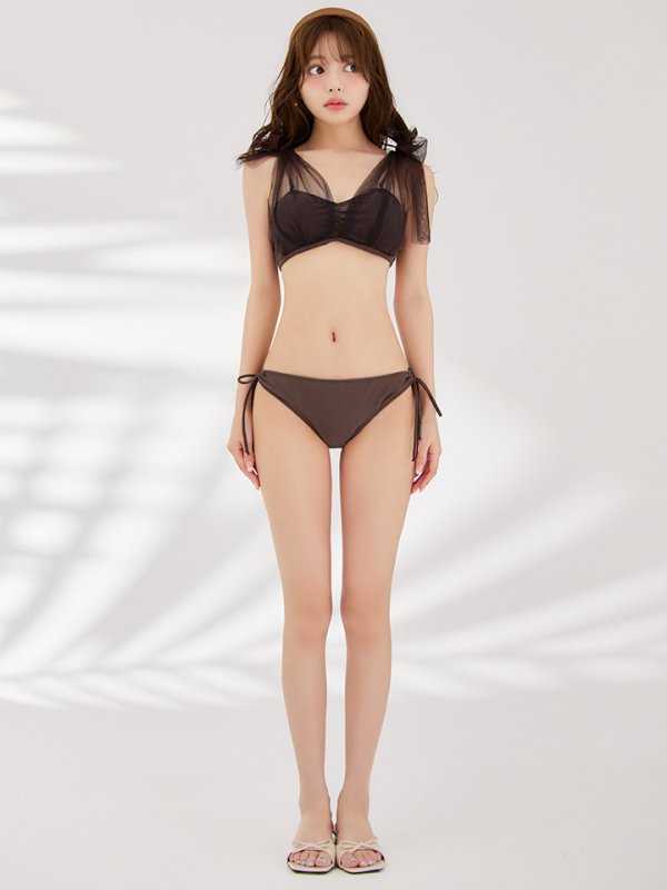 画像35: 【即日発送】【ビキニ】【水着】チュールリボン バストアップ ビキニ 2点セット[YMT]
