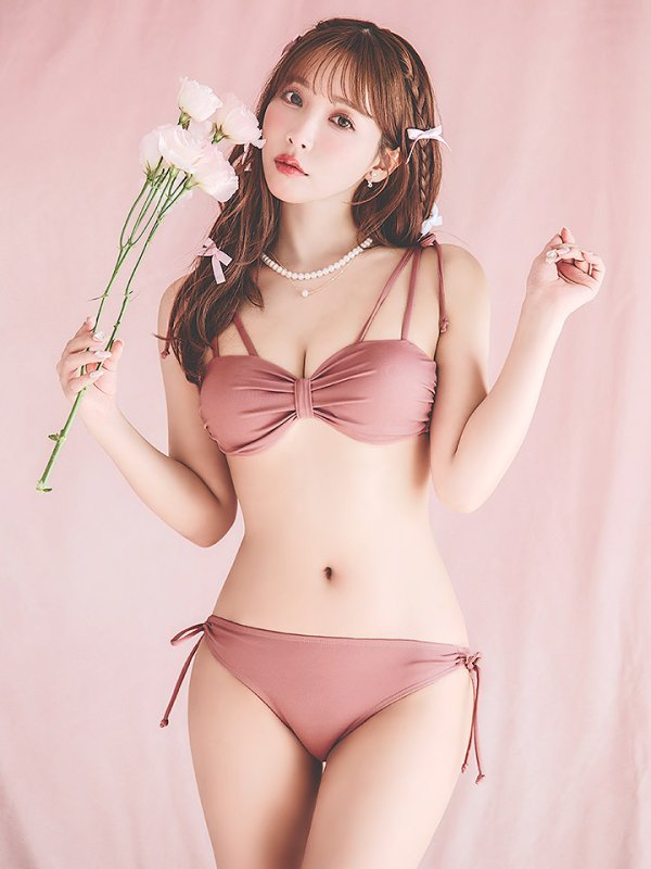 画像15: 【即日発送】【ビキニ】【水着】ショルダー紐シンプルビキニ 2点セット（MG-K018）[YMT]