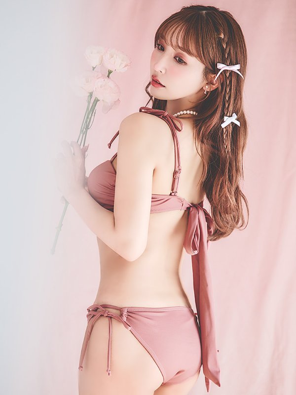 画像1: 【予約商品/6月下旬発送予定】【ビキニ】【水着】ショルダー紐シンプルビキニ 2点セット（MG-K018）[YMT]