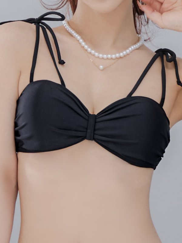 画像19: 【即日発送】【ビキニ】ショルダー紐リボンシンプルビキニ 2点セット【水着】[YMT]