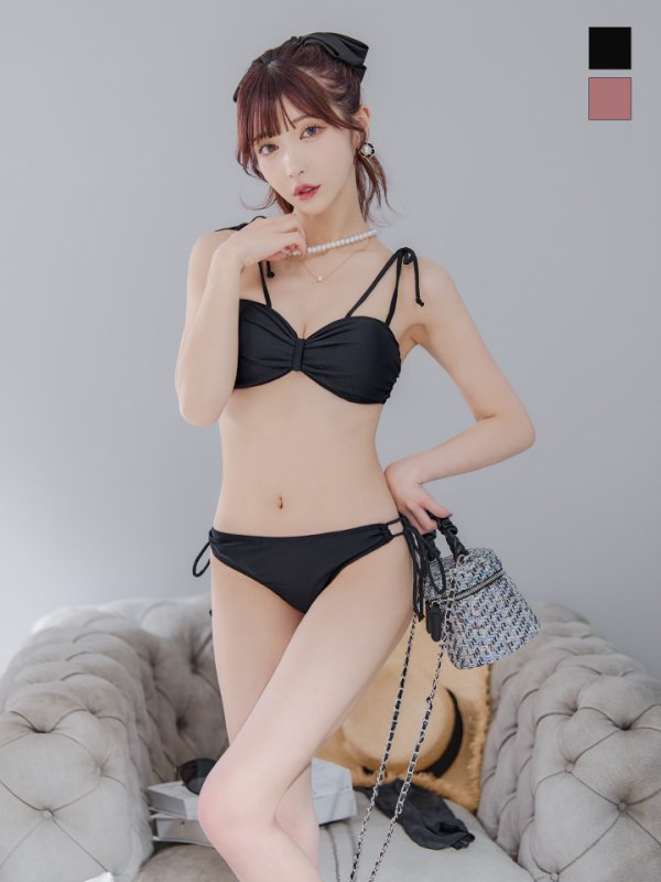 画像30: 【即日発送】【ビキニ】【水着】ショルダー紐シンプルビキニ 2点セット[YMT]