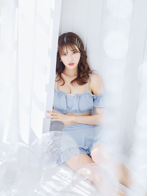 画像16: 【即日発送】【ビキニ】【水着】袖付きシャーリングトップス 4点セット[YMT]