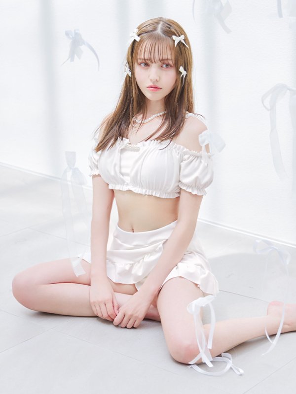 画像27: 【即日発送】【ビキニ】【水着】袖付きシャーリングトップス 4点セット[YMT]