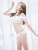 画像32: 【ビキニ】【水着】袖付きシャーリングトップス 4点セット【予約 / 7月上旬発送予定】[YMT]