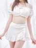 画像35: 【ビキニ】【水着】袖付きシャーリングトップス 4点セット【予約 / 7月上旬発送予定】[YMT]
