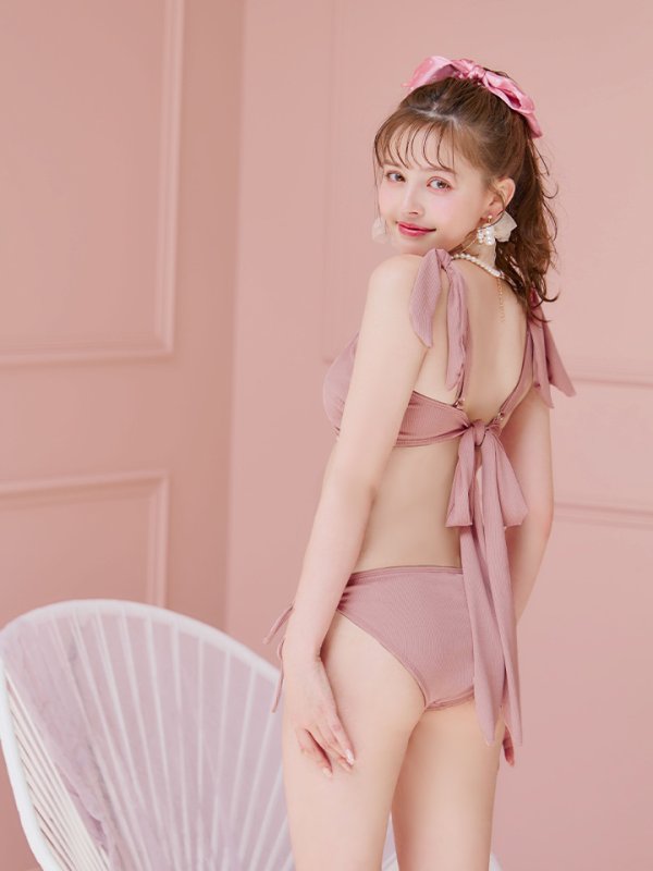 画像31: 【即日発送！】【ビキニ】【水着】肩リボンラウンドパールビキニ 2点セット[YMT]