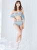 画像19: 【ビキニ】【水着】ハイウエストビッグラメリボン&ビジューキャミソールビキニ 2点セット【予約 / 7月中旬発送予定】[YMT]