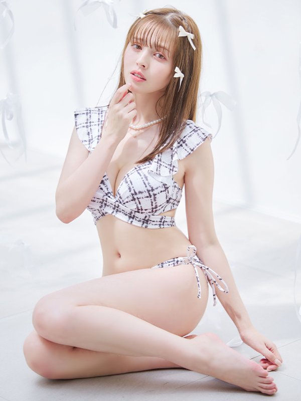 画像16: 【即日発送！】【ビキニ】バックリボン肩フリルツイード柄ビキニ 2点セット【水着】[YMT]