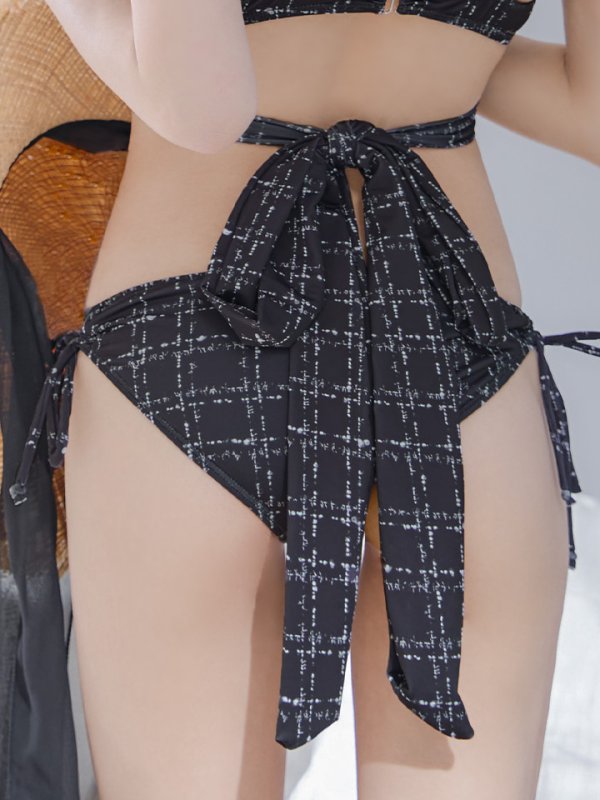 画像34: 【即日発送！】【ビキニ】バックリボン肩フリルツイード柄ビキニ 2点セット【水着】[YMT]