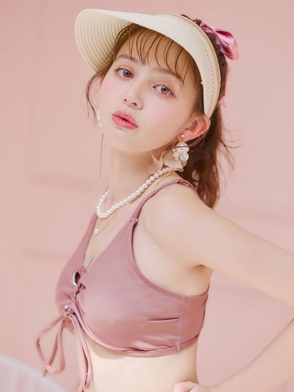 画像15: 【即日発送!】【ビキニ】【水着】レースアップトライアングルビキニ 2点セット[YMT]