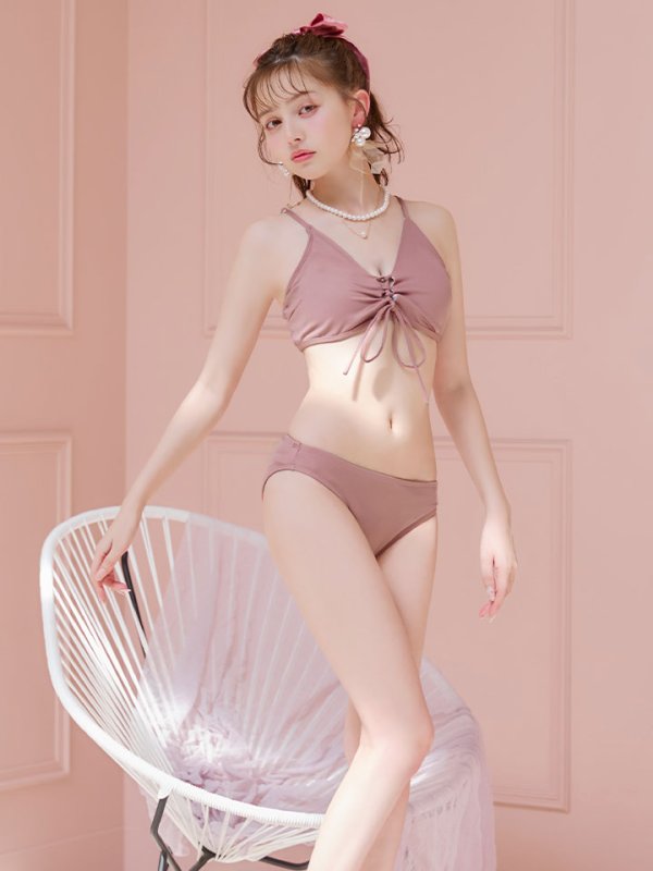 画像17: 【即日発送!】【ビキニ】【水着】レースアップトライアングルビキニ 2点セット[YMT]