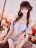 画像1: 【即日発送！】【ビキニ】【水着】ギンガムチェックパフスリビキニ 2点セット[YMT] (1)