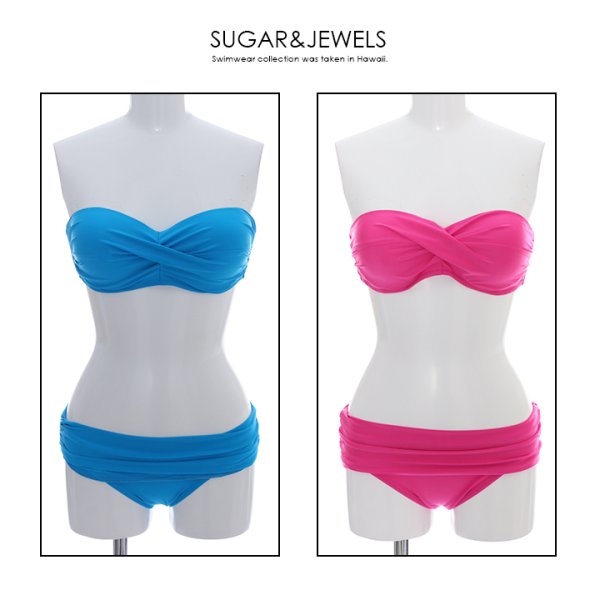 画像8: 【即日発送】【水着セール】【水着】バンドゥでセクシーに胸魅せ！ホルターとタイトスカート風にしてちょっと雰囲気変え☆2点セット水着[YMT]