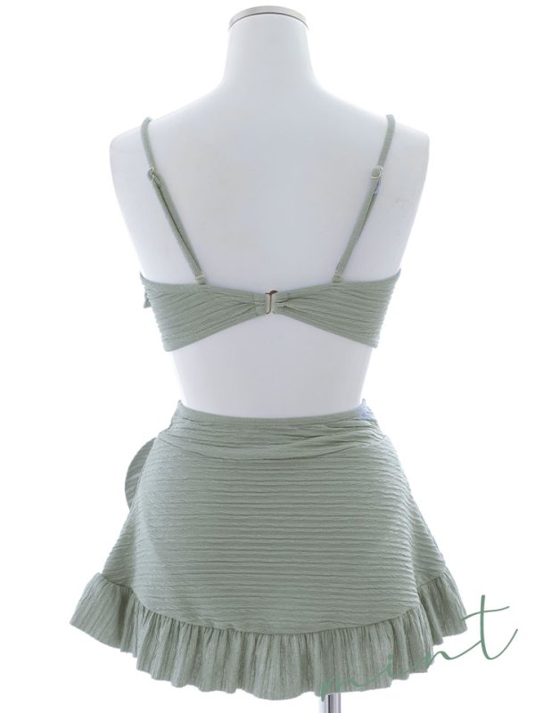 画像44: 【即日発送！】【ビキニ】【水着】ワッフル生地ビッグリボンビキニ 4点セット[YMT]