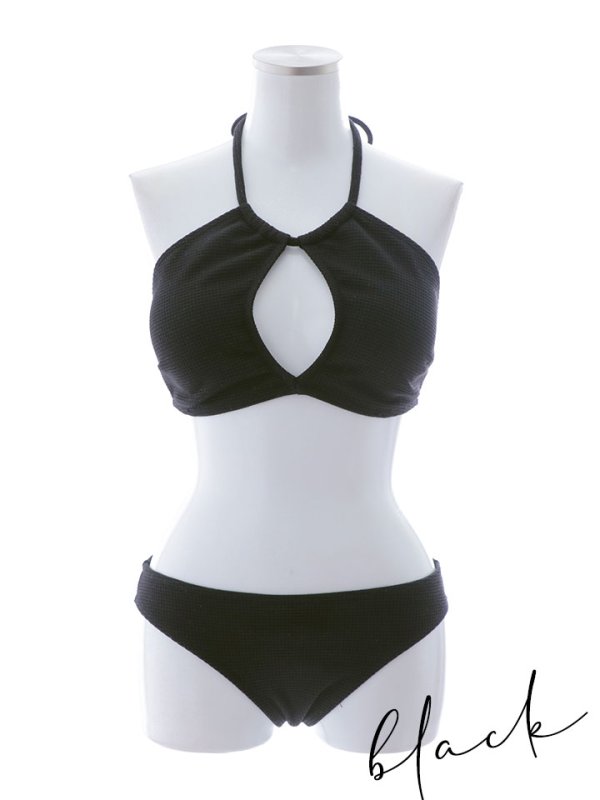 画像45: 【ビキニ】【水着】ホルターネックリブシンプルビキニ 2点セット[YMT]