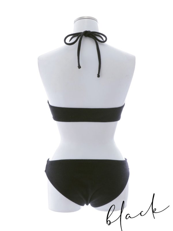 画像46: 【ビキニ】【水着】ホルターネックリブシンプルビキニ 2点セット[YMT]